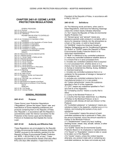 CHAPTER 2401-81 OZONE LAYER PROTECTION REGULATIONS