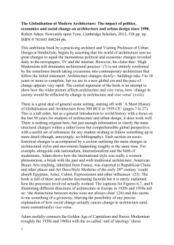 The Globalisation of Modern Architecture: The impact of politics