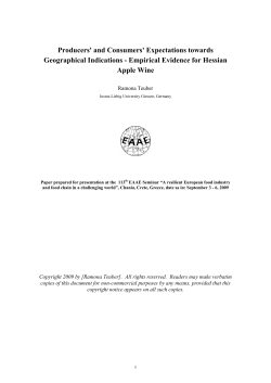 Producers` and Consumers` Expectations towards