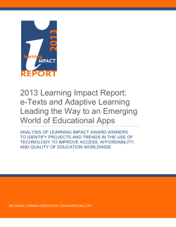 2013 Learning Impact Report - IMS Global Learning Consortium