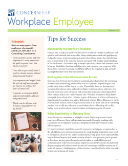 Workplace Employee Newsletter . January 2017