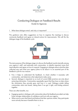 Guidance on Conducting Dialogue
