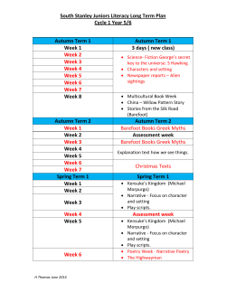 Literacy Long Term Plan &ndash; Cycle 1 Year 5:6