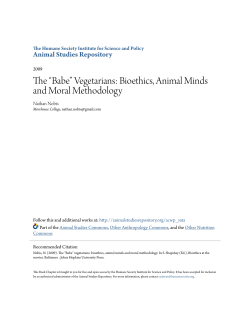 The “Babe” Vegetarians: Bioethics, Animal Minds and Moral