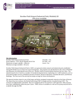 Strother Field Airport/Industrial Park, Winfield, KS 100 acres available