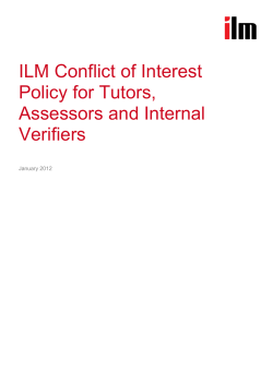 ILM Conflict of Interest Policy for Tutors, Assessors and Internal