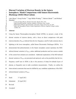 model comparisons with Saturn Electrostatic Discharge (SED