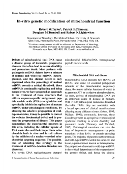 In-vitro genetic modification of mitochondrial function