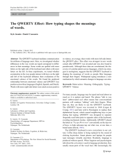 The QWERTY Effect: How typing shapes the meanings of words