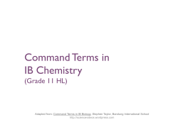 Command Terms in IB Chemistry