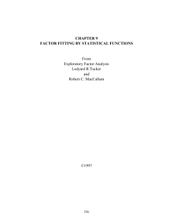 CHAPTER 9 FACTOR FITTING BY STATISTICAL FUNCTIONS From