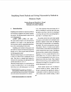 Simplifying nested radicals and solving polynomials by radicals in