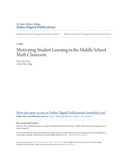 Motivating Student Learning in the Middle School Math Classroom