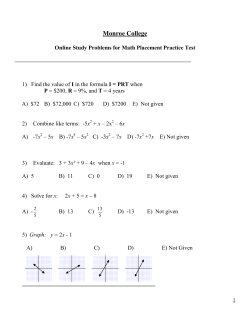 Math Placement Practice Test Review