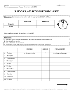 la mochila, los art&iacute;culos y los plurales