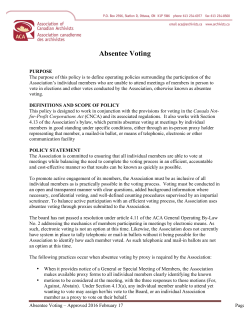 Absentee Voting - The Association of Canadian Archivists