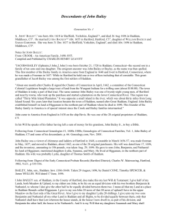 Descendants of John Bailey