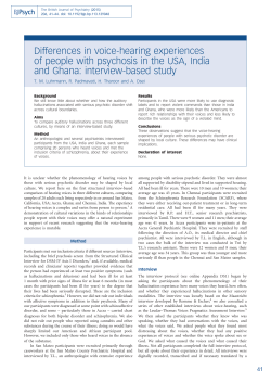 Differences in voice-hearing experiences of people with psychosis
