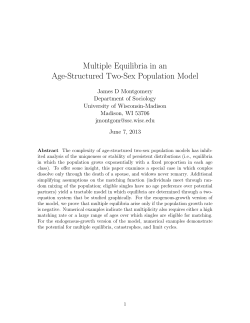 Multiple Equilibria in an Age-Structured Two