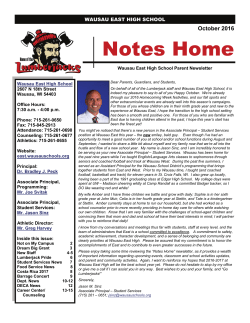 October 2016 - Wausau East High School
