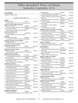 Titles awarded | Titres attribu&eacute;s Titles awarded | Titres attribu&eacute;s