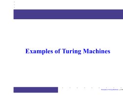 Examples of Turing Machines