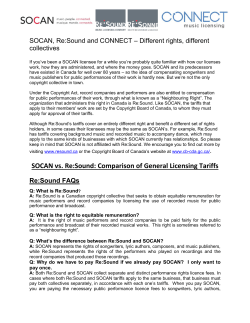 SOCAN vs. Re:Sound: Comparison of General Licensing Tariffs