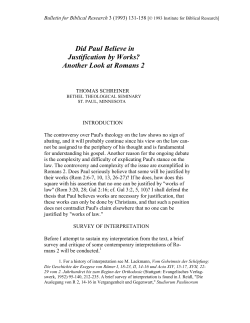 Did Paul Believe in Justification by Works? Another Look at Romans 2