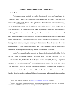 Chapter 2: The BOP and the Foreign Exchange Market 2.1