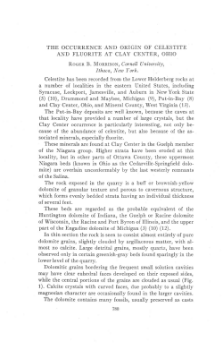 THE OCCURRENCE AND ORIGIN OF CELESTITE AND FLUORITE