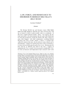 law, force, and resistance to disorder in herman melville`s billy budd