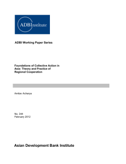Foundations of Collective Action in Asia: Theory and Practice of