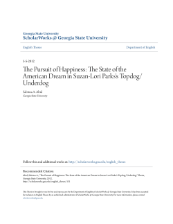 The Pursuit of Happiness: The State of the American Dream in