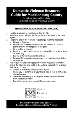 Domestic Violence Resource Guide for Mecklenburg County