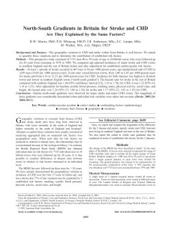 North-South Gradients in Britain for Stroke and CHD