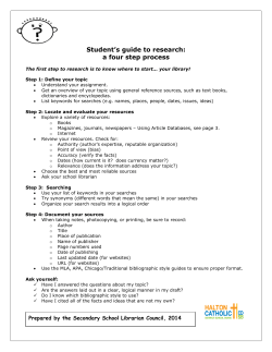 Student`s guide to research: a four step process