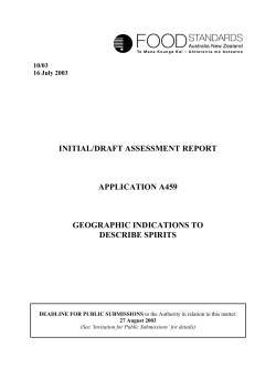 initial/draft assessment report application a459 geographic