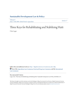 Three Keys for Rehabilitating and Stabilizing Haiti