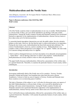 Multiculturalism and the Nordic State