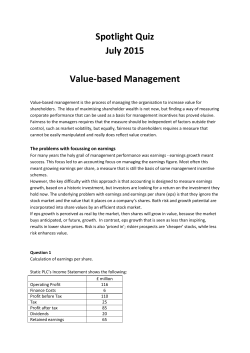 Spotlight Quiz July 2015 Value-based Management