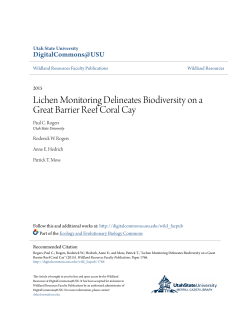 Lichen Monitoring Delineates Biodiversity on a Great Barrier Reef