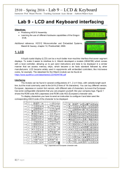 Lab 9 - LCD and Keyboard interfacing