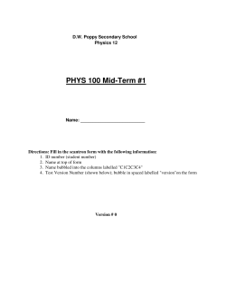 PHYS 100 Mid-Term #1