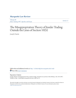 The Misappropriation Theory of Insider Trading: Outside the Lines of