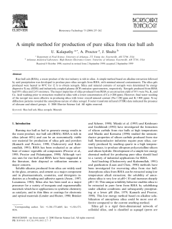 A Simple Method for Production of Pure Silica from Rice Hull Ash