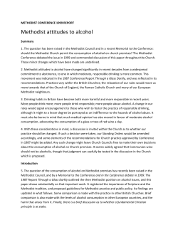 Methodist attitudes to alcohol - The Methodist Church in Britain