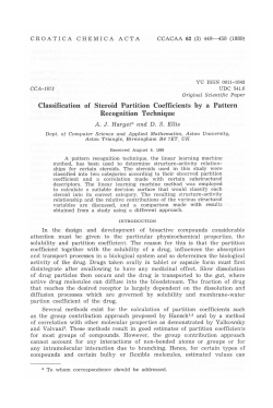 Classification of Steroid Partition Coefficients by a Pattern