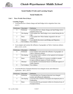 Social Studies 8 - Chetek-Weyerhaeuser School District