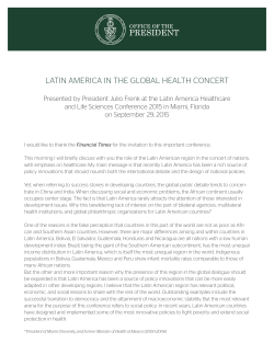 LATIN AMERICA IN THE GLOBAL HEALTH CONCERT