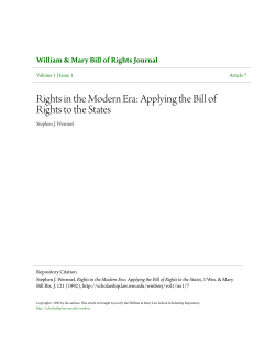 Rights in the Modern Era: Applying the Bill of Rights to the States